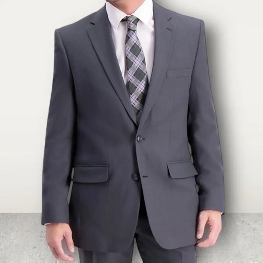 Men’s HAGGAR TRAVEL PREFORMANCE TAILORED-FIT STRETCH SUIT JACKET GRAY 42 SHORT
